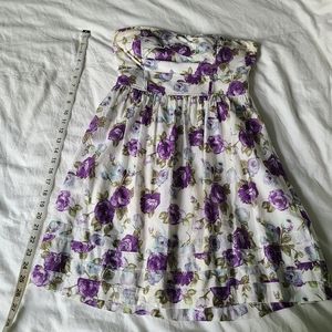 Strapless floral dress